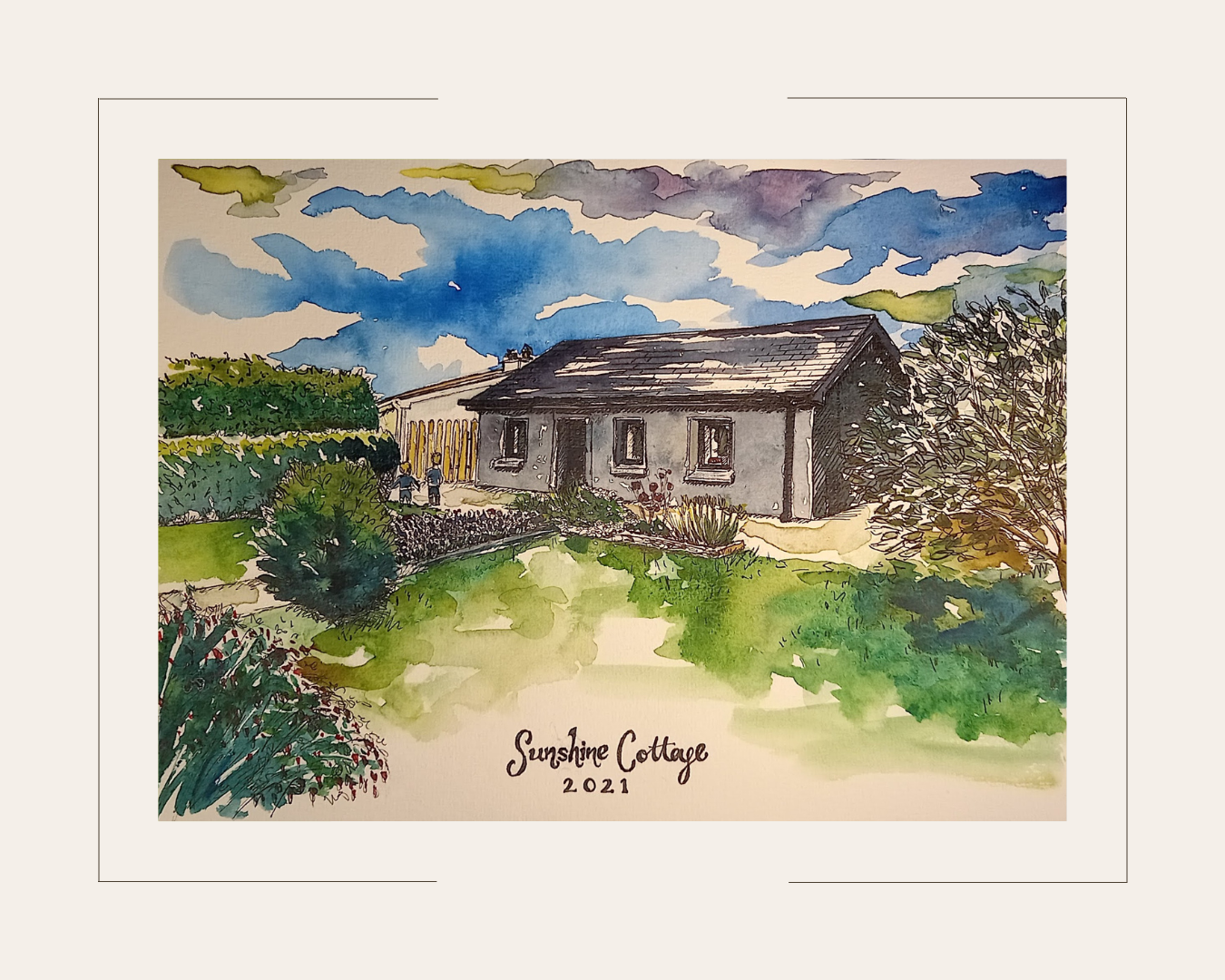 WATERCOLOUR & INK HOUSE PORTRAIT