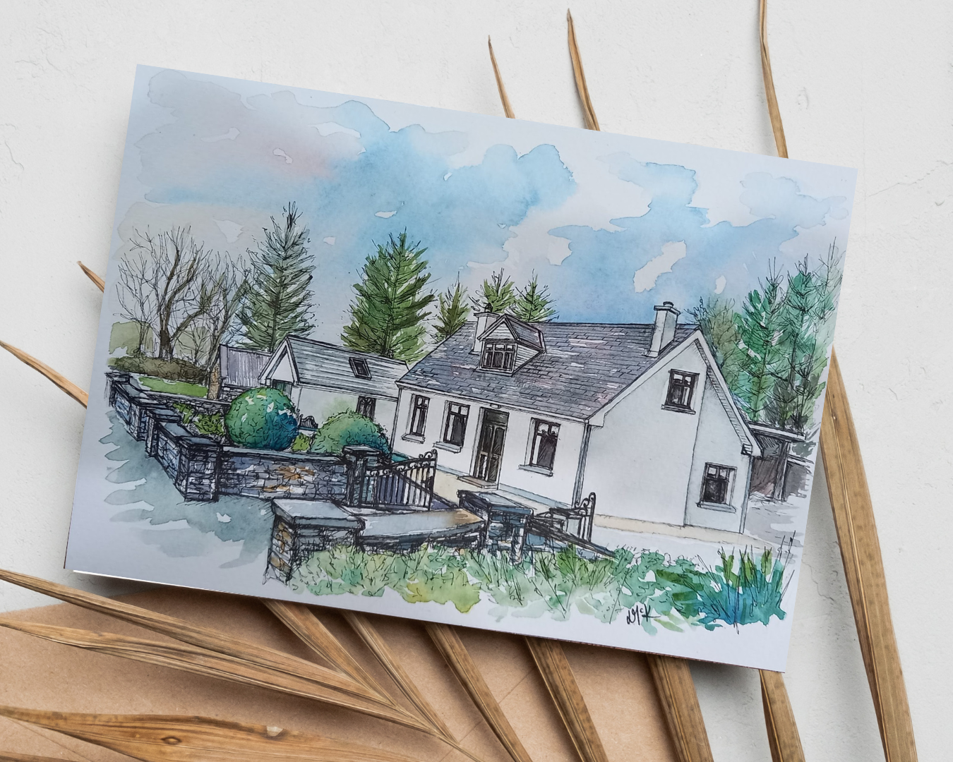 WATERCOLOUR & INK HOUSE PORTRAIT